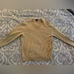 J.Crew 100% cashmere v-neck sweater. Size small. Camel color
